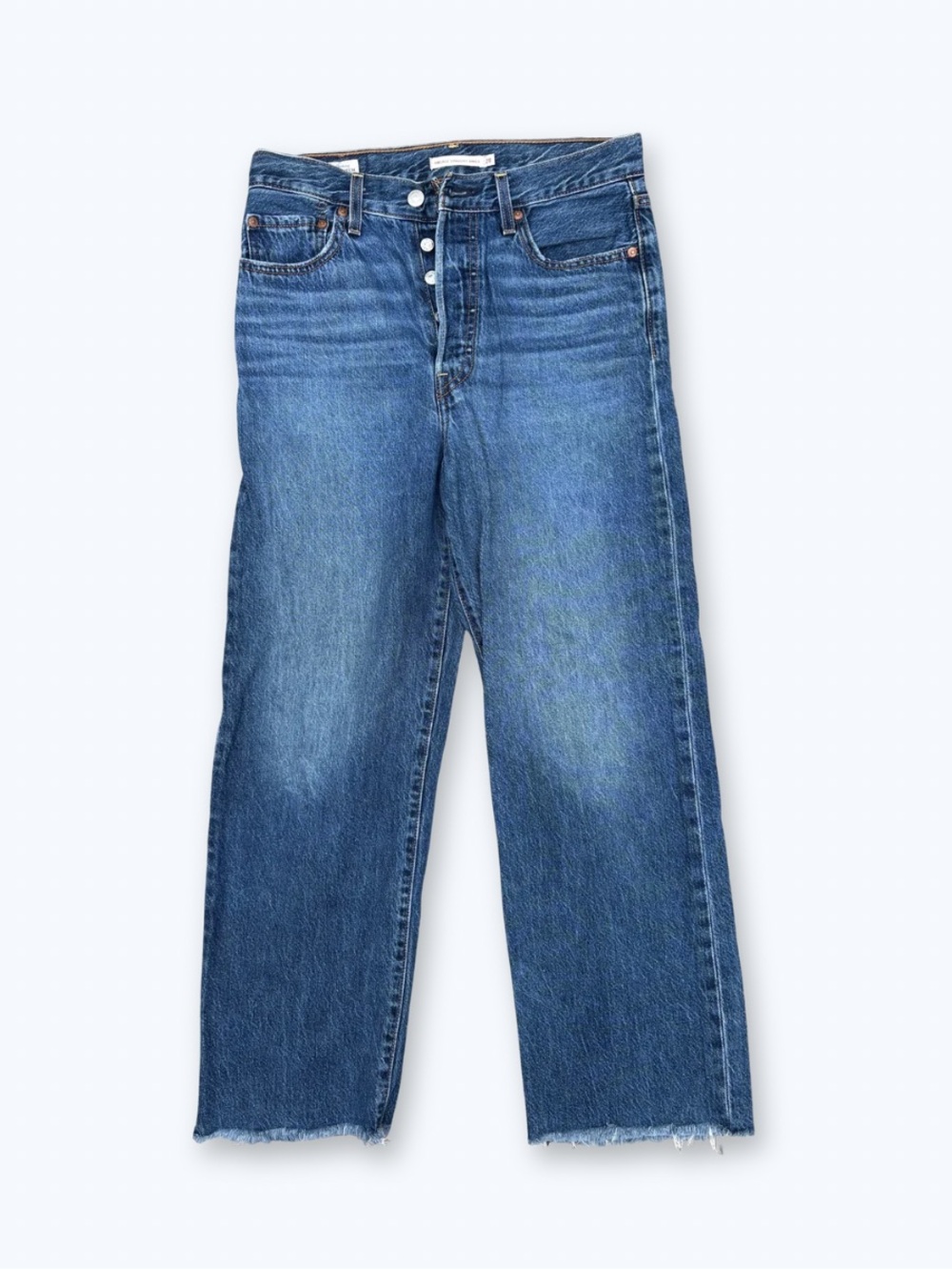 Levi's Ribcage Straight Ankle Jeans Dark Wash Size 28 - Picture 3 of 4